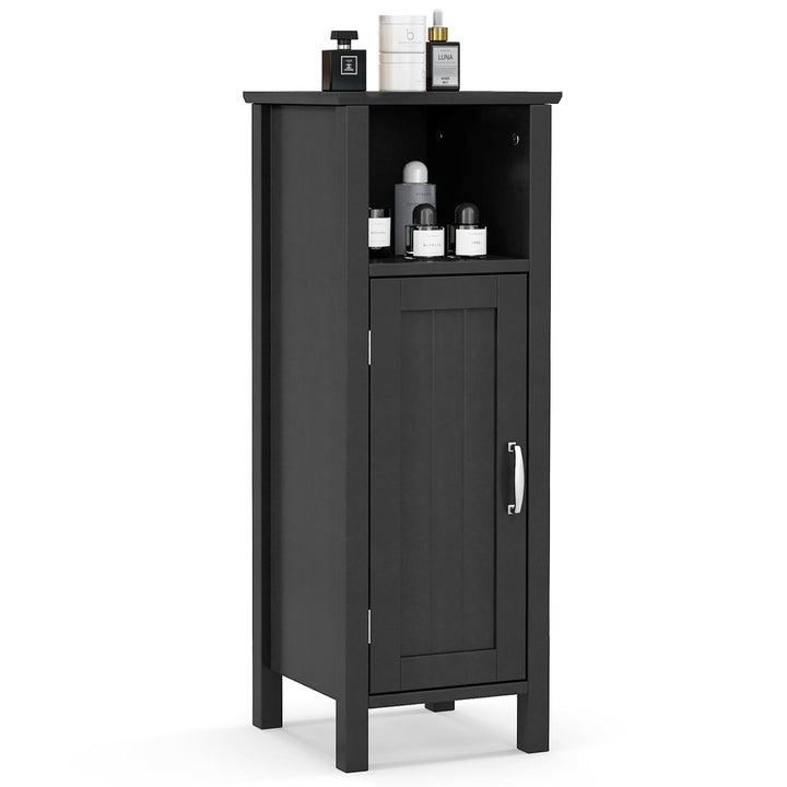 Giantex Narrow Bathroom Storage Cabinet - Corner Unit with Open Compartment, Adjustable Shelf