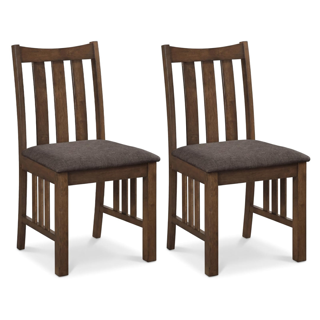 Giantex Rubber Wood Dining Chairs with Upholstered Cushioned Seat (2/4)