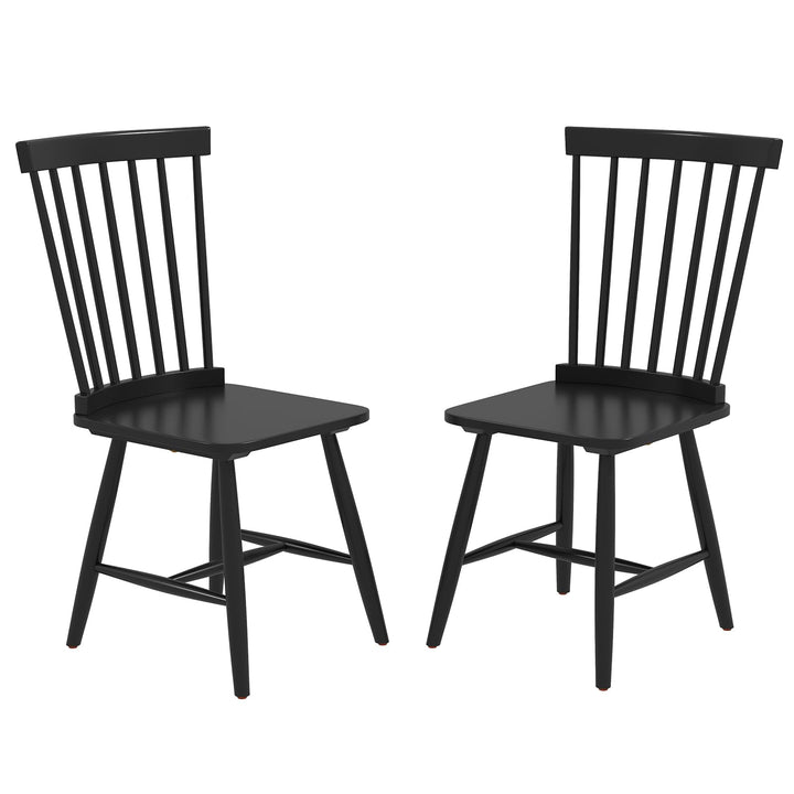 Giantex Windsor Dining Chairs Set of 2/4 Black, w/Wide Seat & Spindle Back, Max Load 400 Lbs