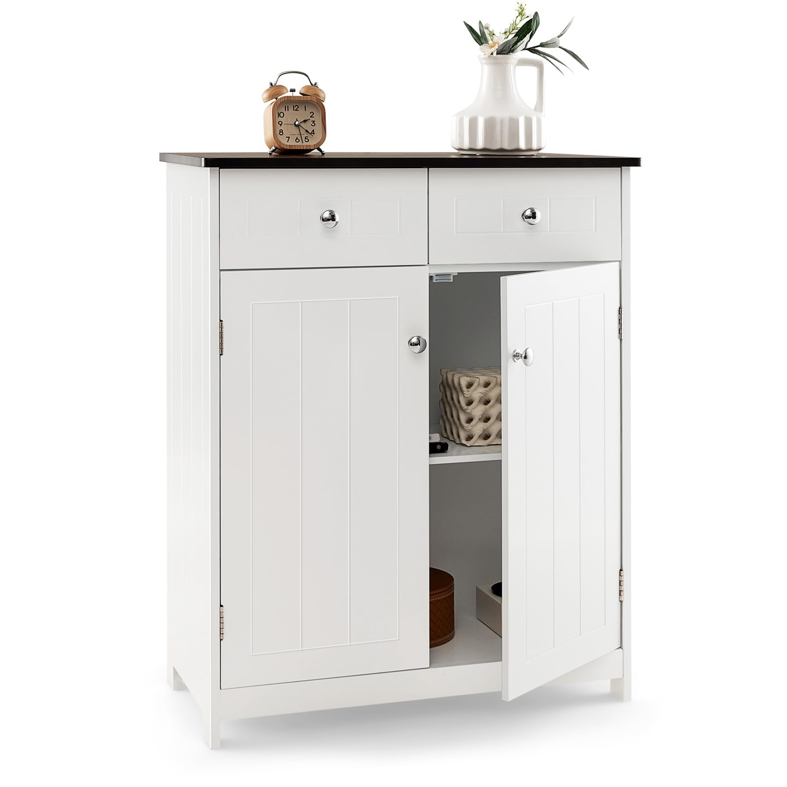 Giantex Bathroom Storage Cabinet with Drawers - Floor Cabinet with Doors