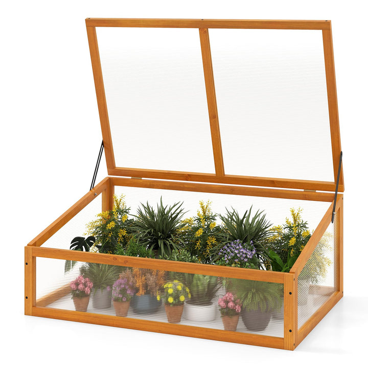 Giantex Portable Raised Planter Bed Protection with Transparent Flip-top Roof