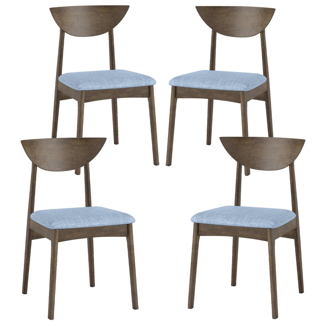 Giantex Wooden Dining Chairs Set of 2/4 Linen Fabric Upholstered Kitchen Chairs
