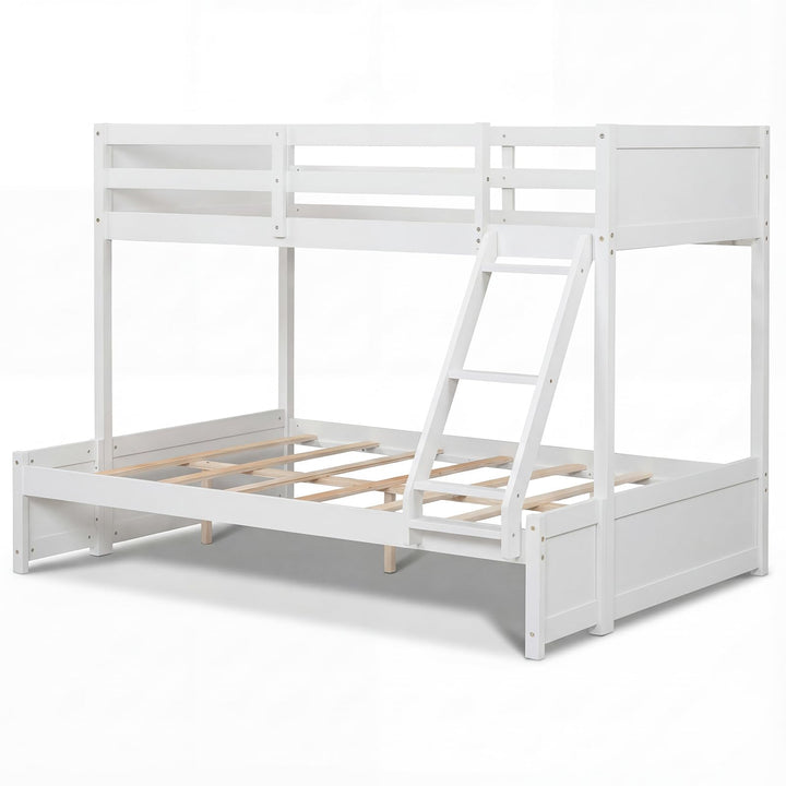 Giantex Twin Over Full Bunk Bed Wood Bunk Bed