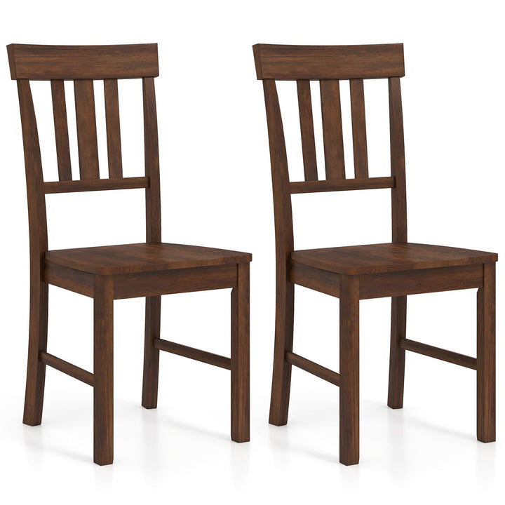 Giantex Wooden Dining Chairs Set of 2/4 with Slat Back &amp; Contoured Seat