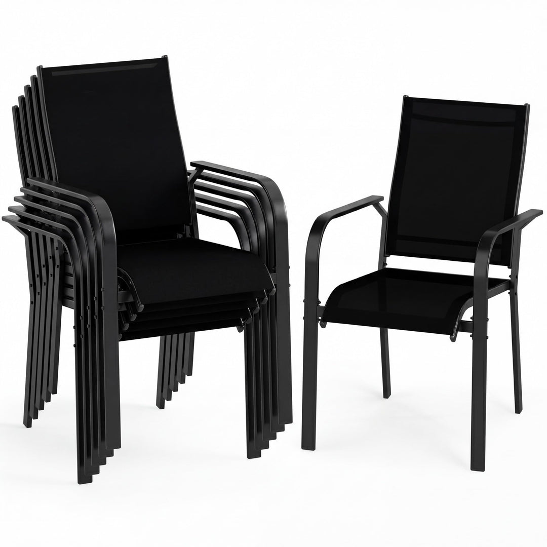 Giantex Patio Chairs Set of 2/4/6 Stackable Outdoor Dining Chairs