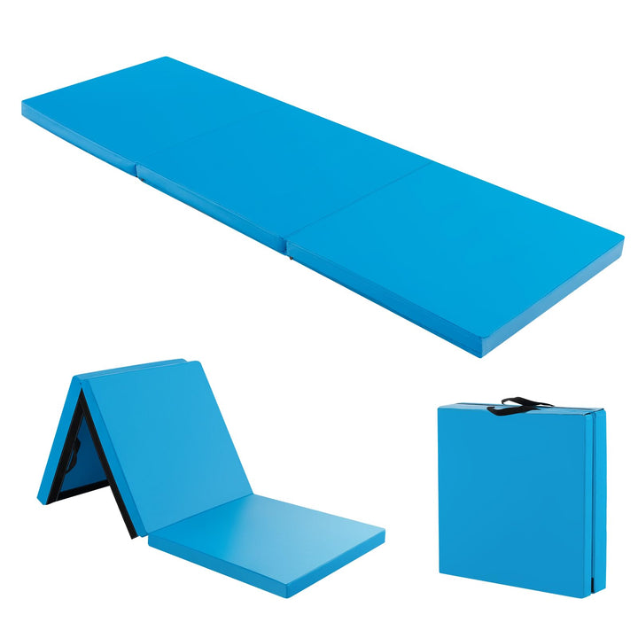 Giantex 6'x 2' Gymnastics Mat, 2" Thick Folding Tumbling Mat with Hook and Loop Fastener