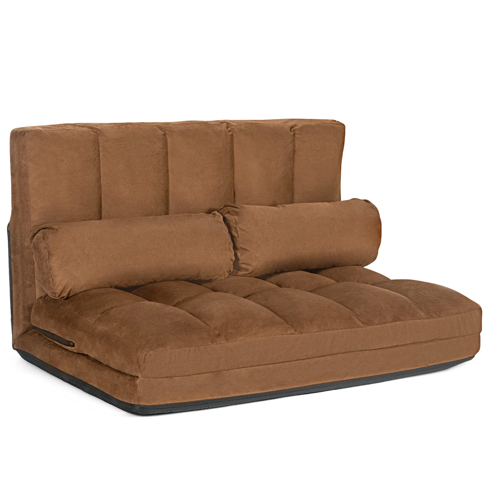 Adjustable Floor Sofa, Foldable Lazy Sofa Sleeper Bed 6-Position Adjustable,2 Pillows
