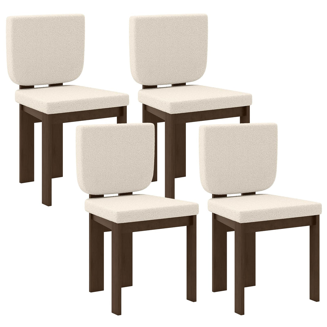 Giantex Soft Sherpa Upholstered Kitchen Dining Room Chairs（2/4）