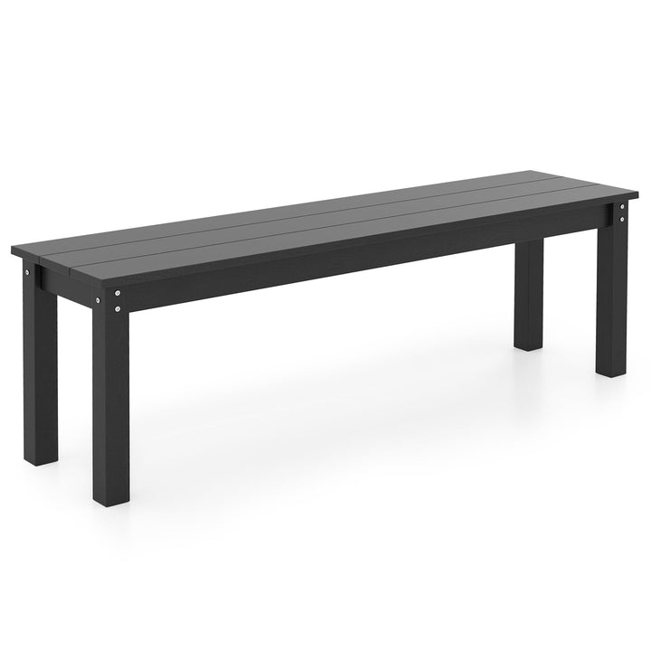 Giantex 55" HDPE Outdoor Bench 2-3 People Weatherproof Backless Patio Garden Bench