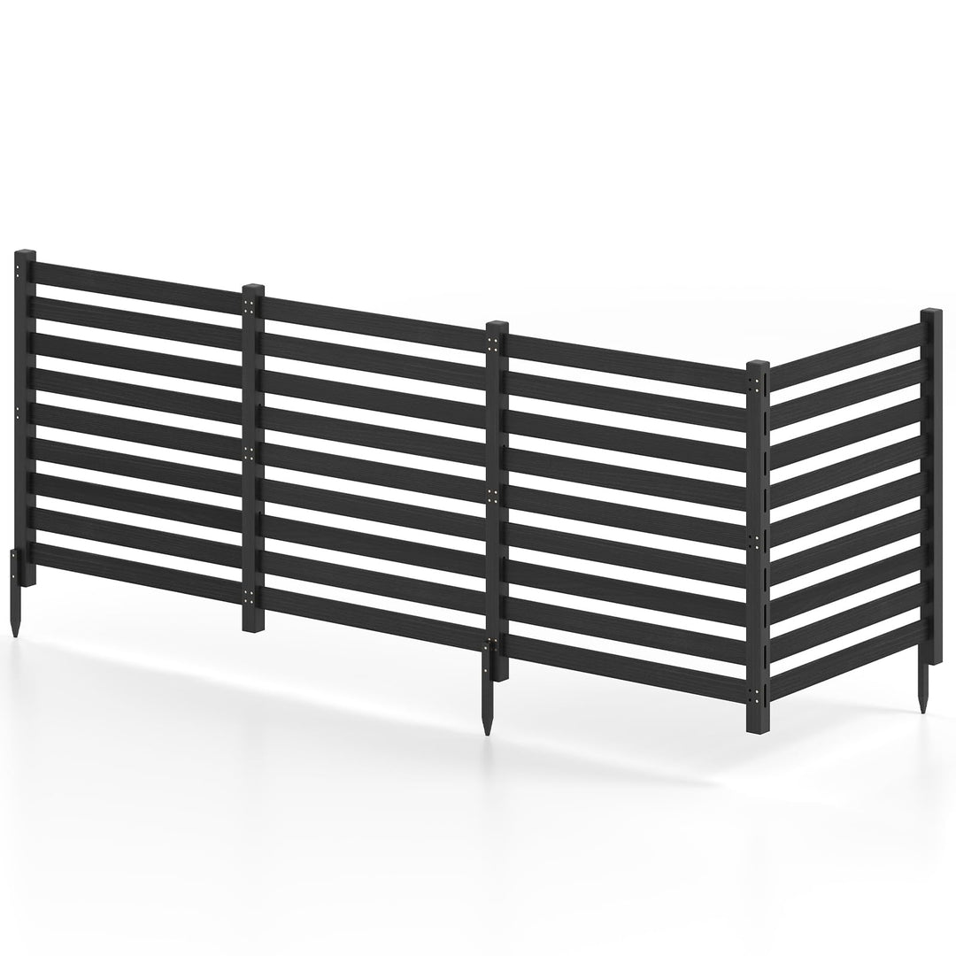 GIANTEX 42" No-Dig Slatted Outdoor Wood Privacy Screen (2/3/4)