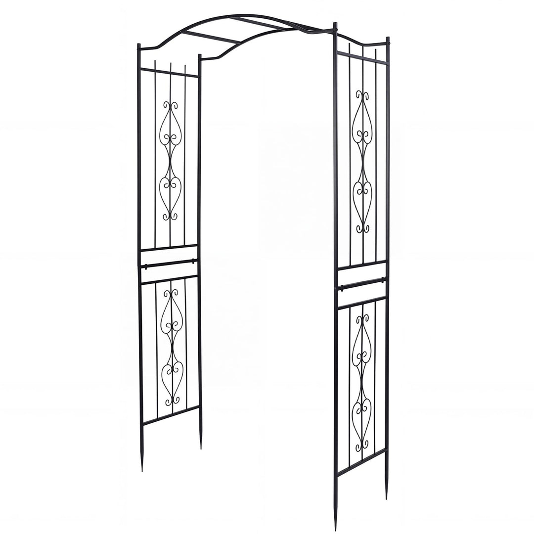 Giantex Metal Garden Arbor | 7.5 FT Heavy Duty Arch Trellis for Climbing Plants