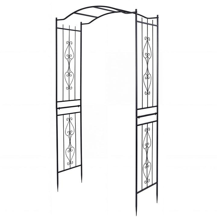 Giantex Metal Garden Arbor | 7.5 FT Heavy Duty Arch Trellis for Climbing Plants