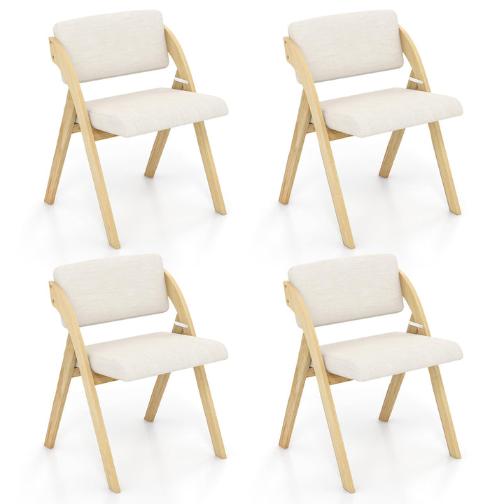 Giantex Folding Dining Chairs Set, Portable Kitchen Chairs with Padded & Seat Backrest