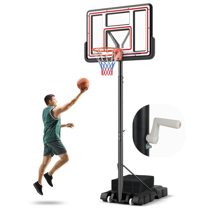 Giantex Portable Basketball Hoop Outdoor - 7.4-10 FT Height Adjustable Basketball Goal System