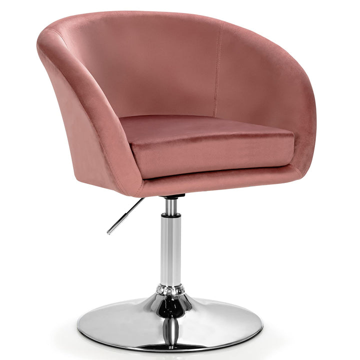 Height Adjustable Modern Velvet Makeup Chair with Chrome Frame