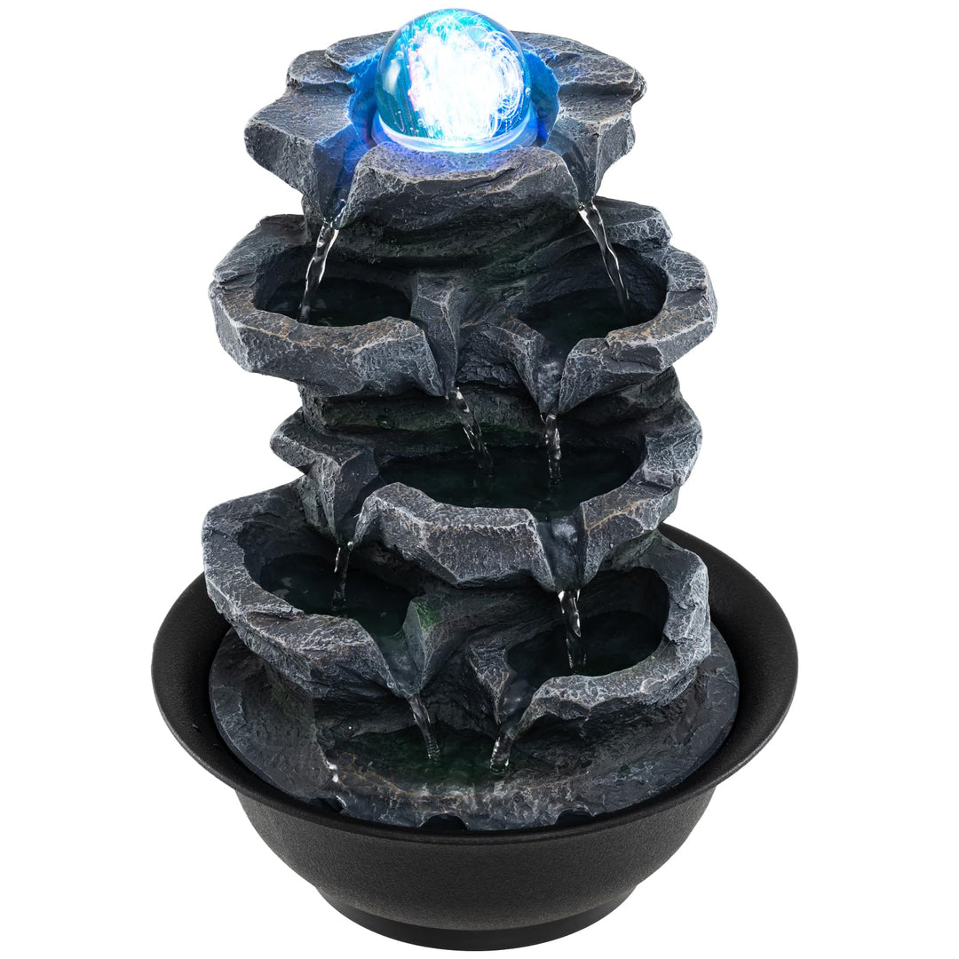 Giantex Tabletop Water Fountain with LED Lights