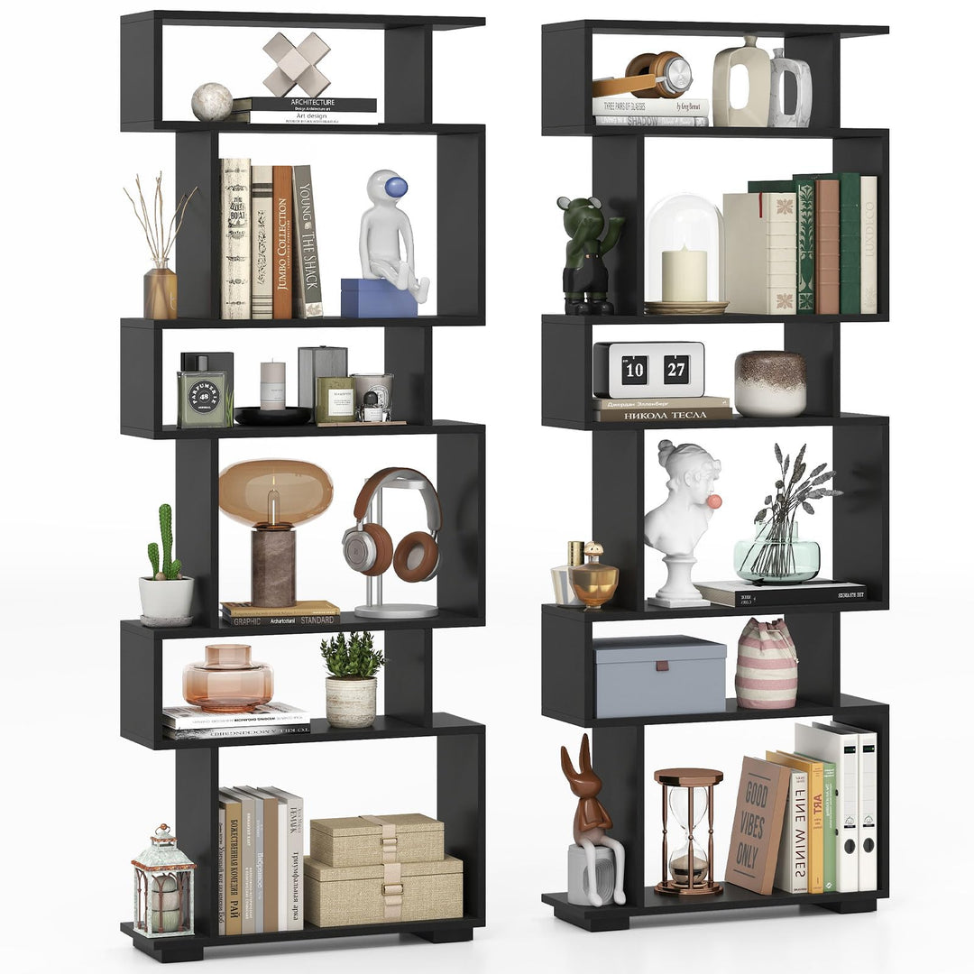 Giantex S Shaped Bookcase with 2 Anti Tipping Kits