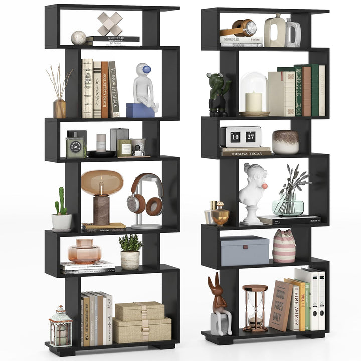 Giantex S Shaped Bookcase with 2 Anti Tipping Kits