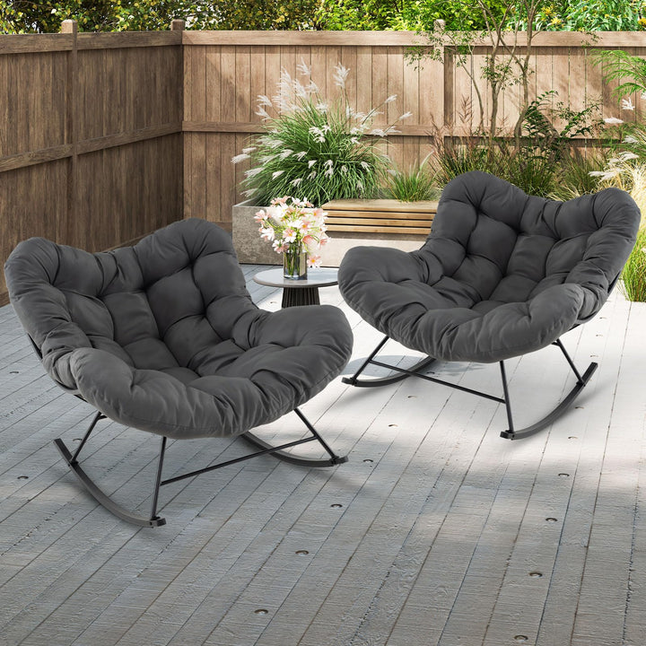 Giantex Indoor Oversized Egg Papasan Chair with Padded Cushion
