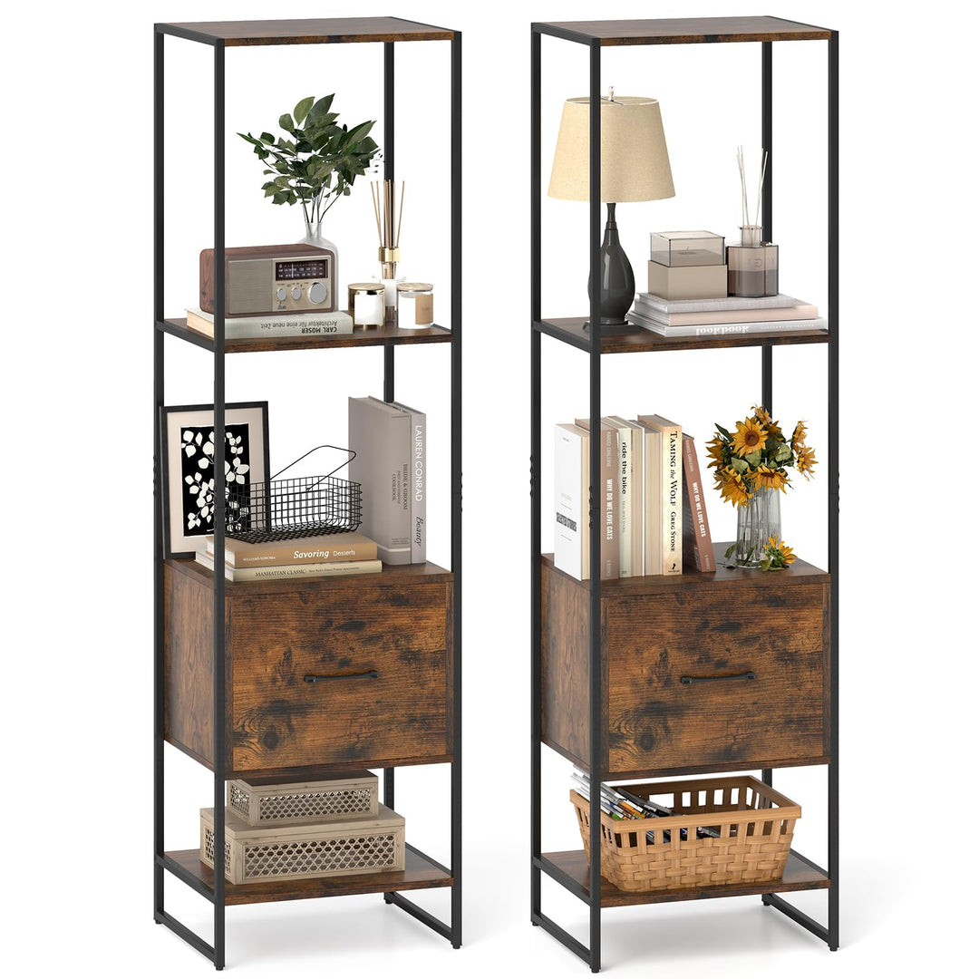 Giantex Bookshelf with Drawer
