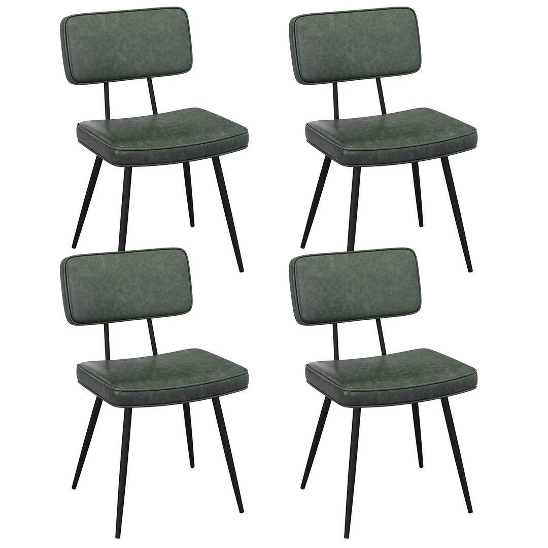 Giantex PU Leather Dining Chairs Set of 2/4, Upholstered Kitchen Chairs w/Padded Backrest & Seat, Metal Legs