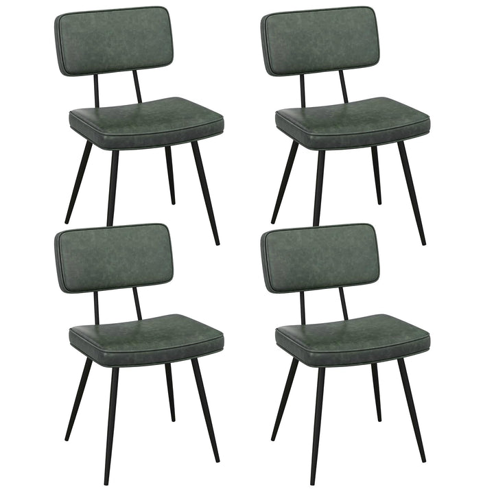 Giantex PU Leather Dining Chairs Set of 2/4, Upholstered Kitchen Chairs w/Padded Backrest & Seat, Metal Legs