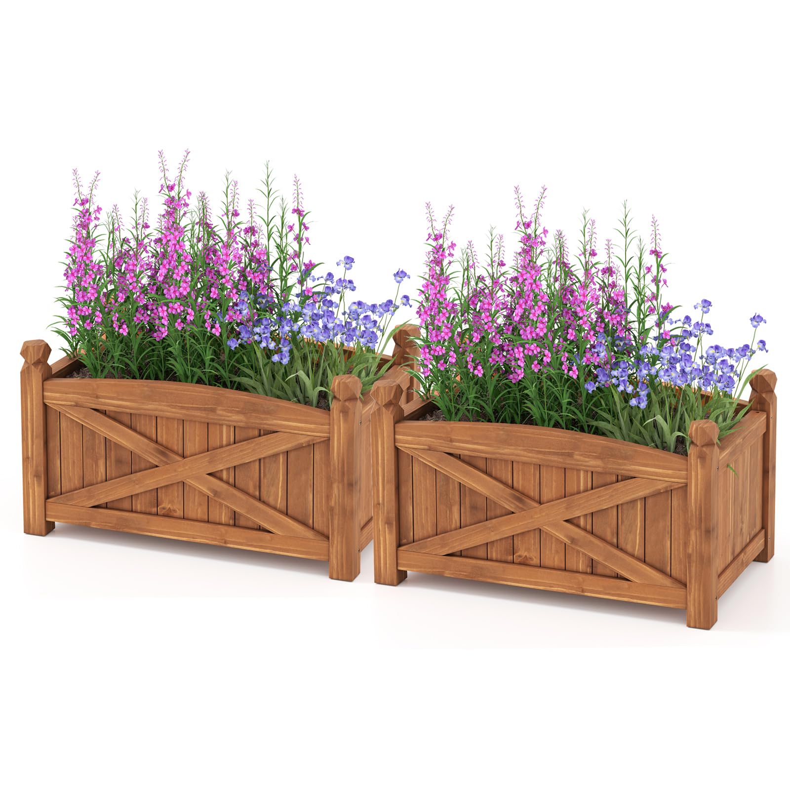 Giantex Rectangular Garden Bed for Vegetables Flower Herb Fruit
