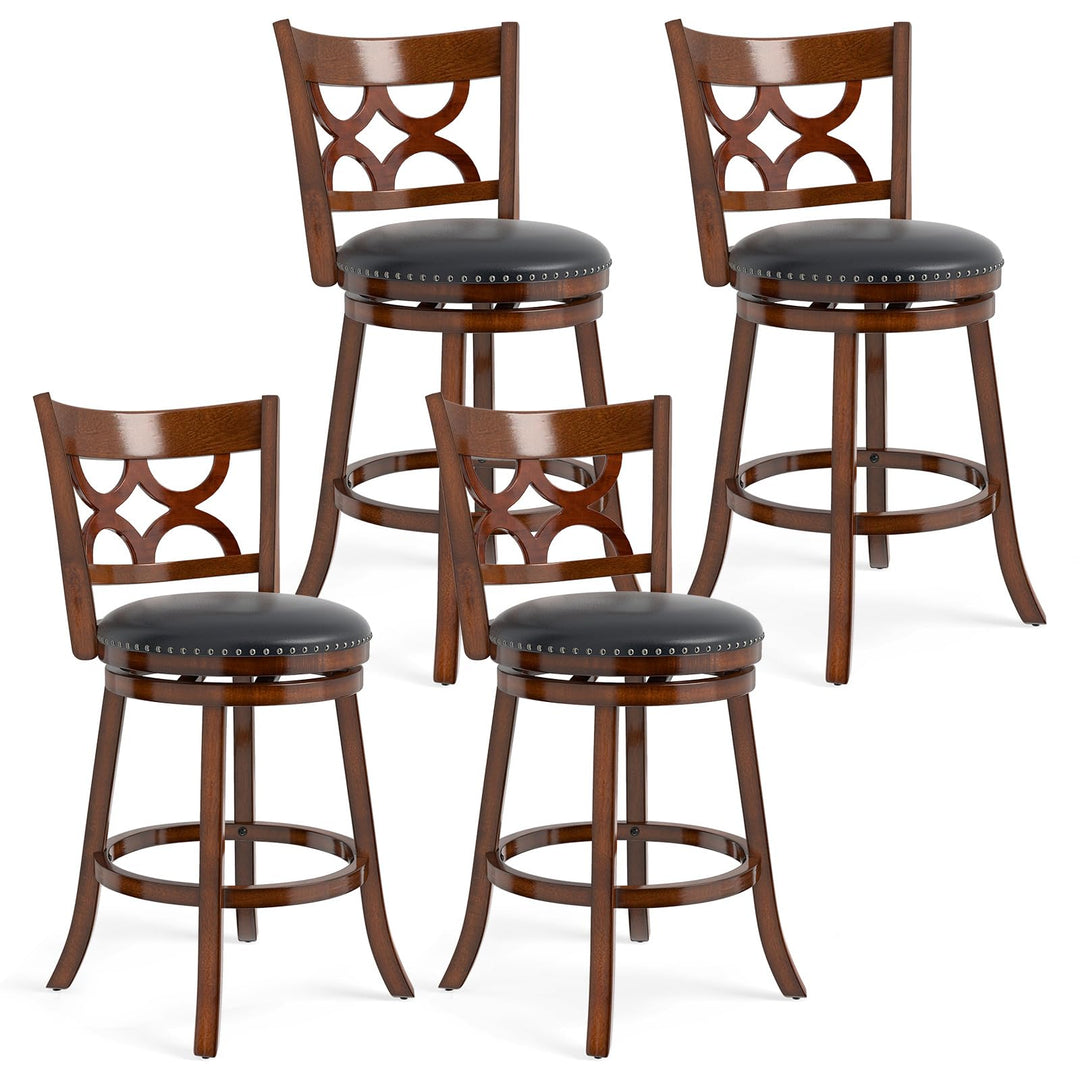 Giantex Swivel Bar Stools Set of 2/4 with Upholstered Seat