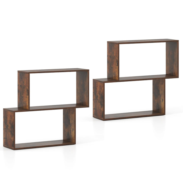 Giantex Geometric Bookcase Side Table with Open Storage