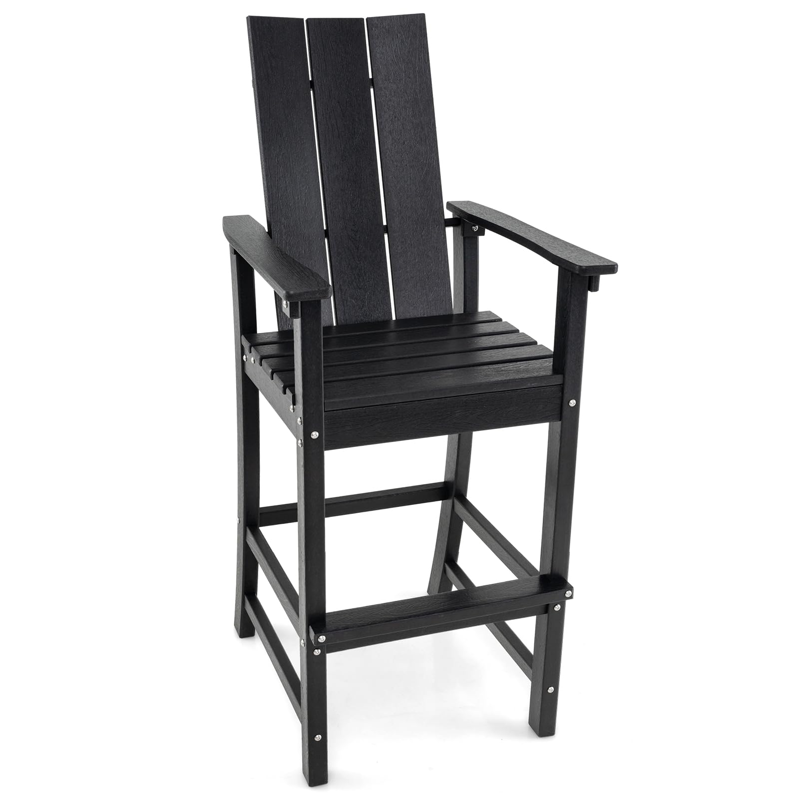 Giantex 52” Tall Adirondack Chair, HDPE Outdoor Bar Stool with Ergonomic Backrest