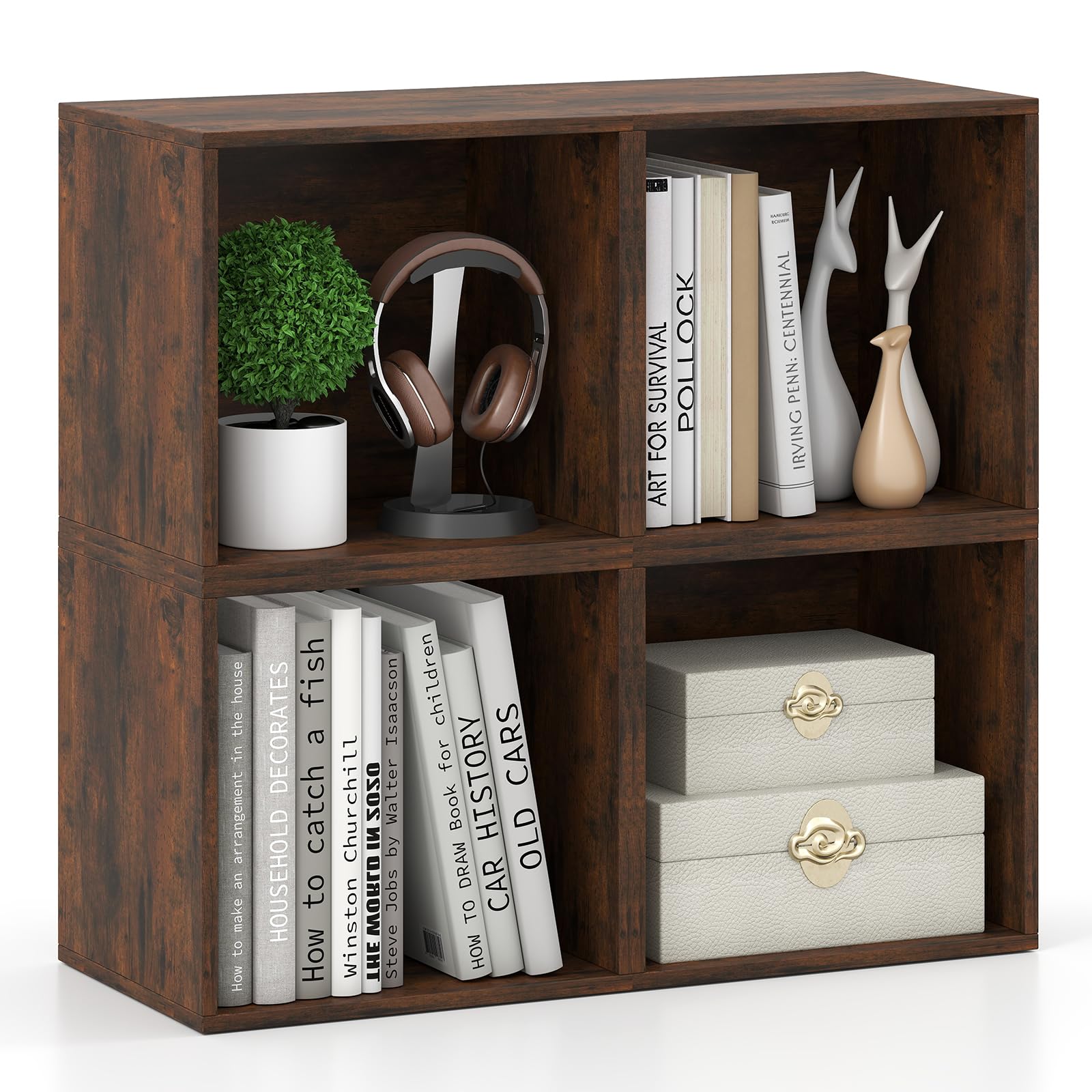 Giantex White Cubby Bookcase