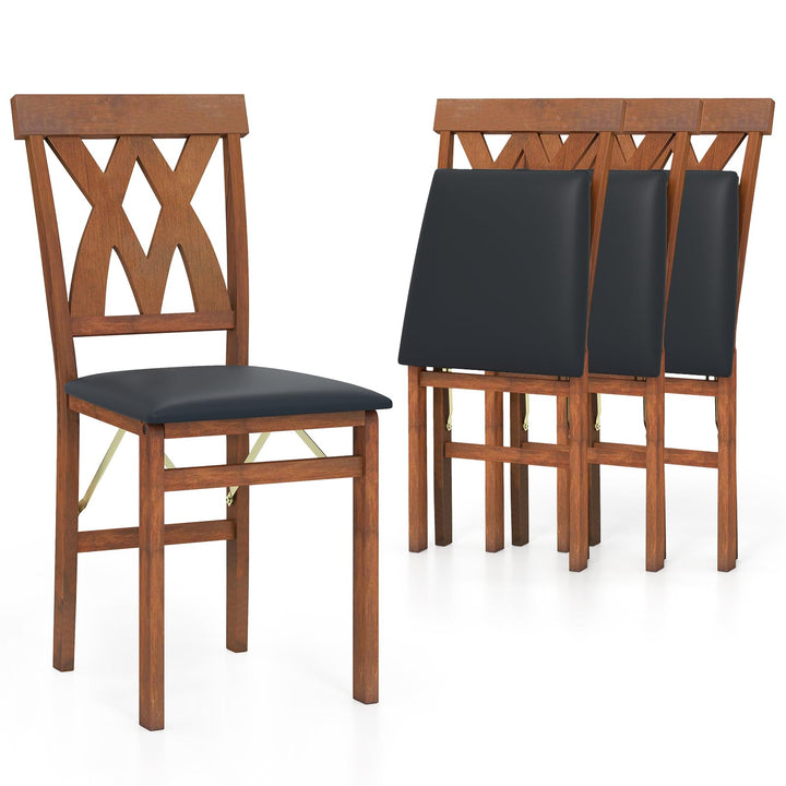 Giantex Folding Dining Chairs with Rubber Wood Frame