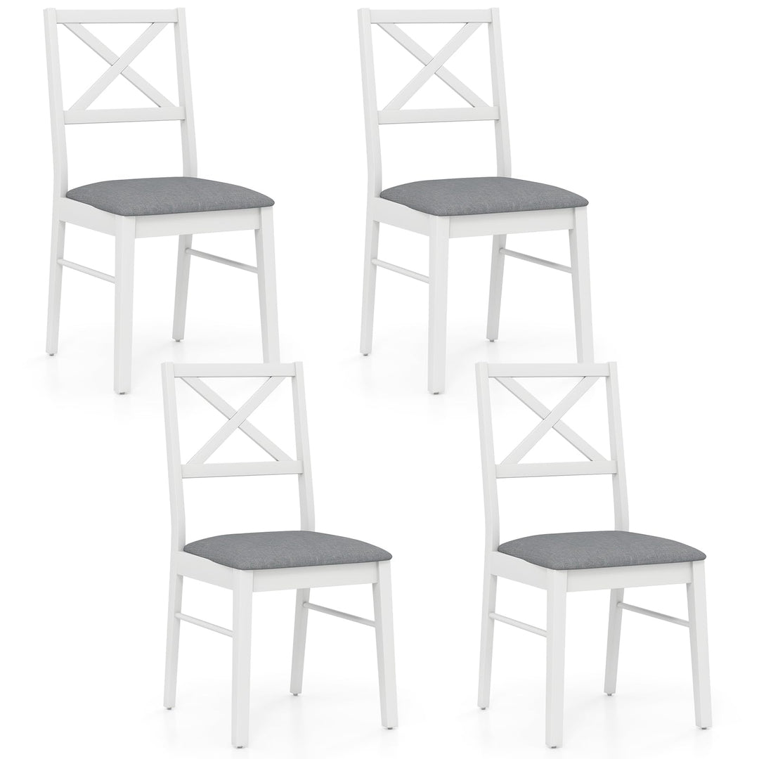 Giantex Wooden Dining Chairs Set of 2/4, Upholstered Kitchen Chairs w/Cross Back & Padded Seat