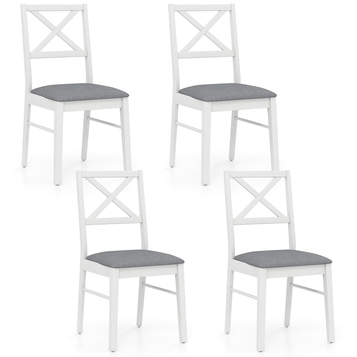 Giantex Wooden Dining Chairs Set of 2/4, Upholstered Kitchen Chairs w/Cross Back & Padded Seat