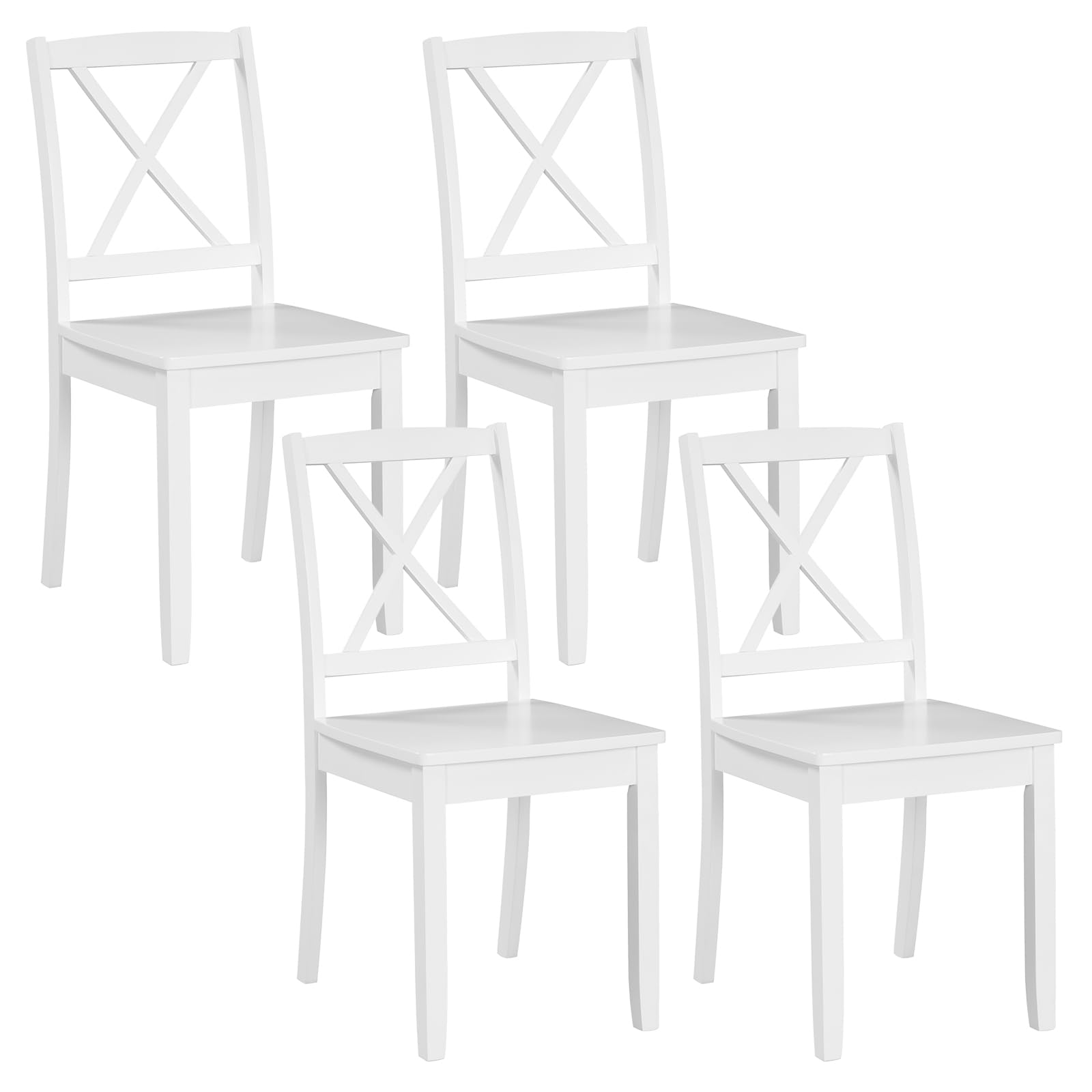 Giantex Wood Dining Chairs, Armless Kitchen Chairs w/Rubber Wood Legs & Curved Backrest