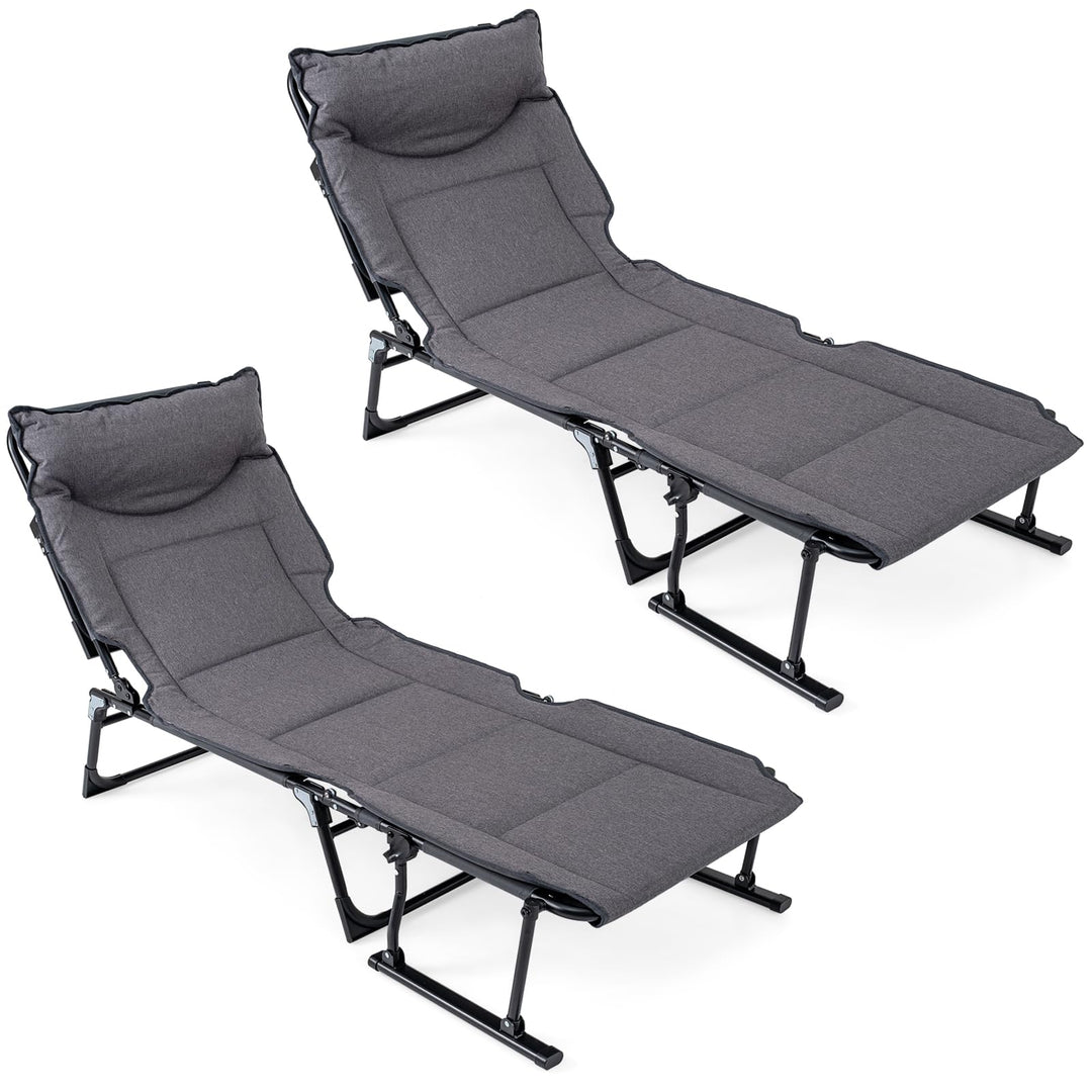 Giantex Folding Patio Lounge Chair with 6 Backrest Positions