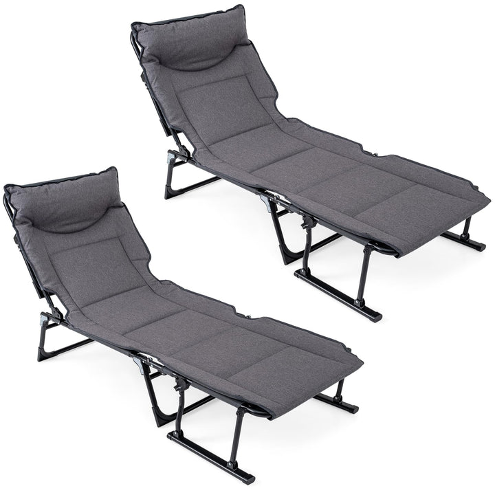Giantex Folding Patio Lounge Chair with 6 Backrest Positions