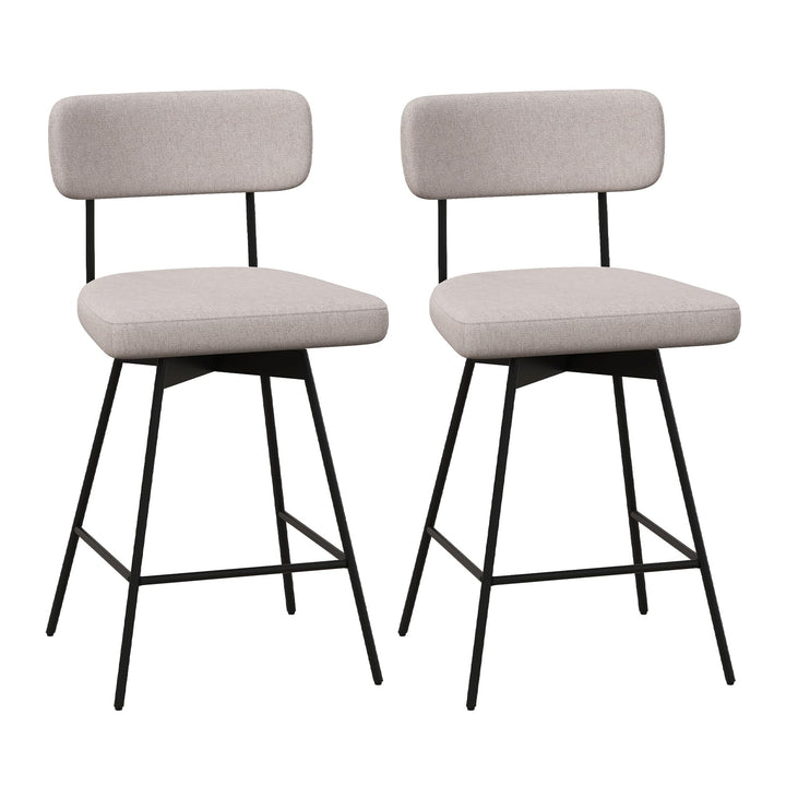 Giantex Swivel Bar Stools,  Upholstered Bar Height Bar Chairs w/Padded Seat & Backrest
