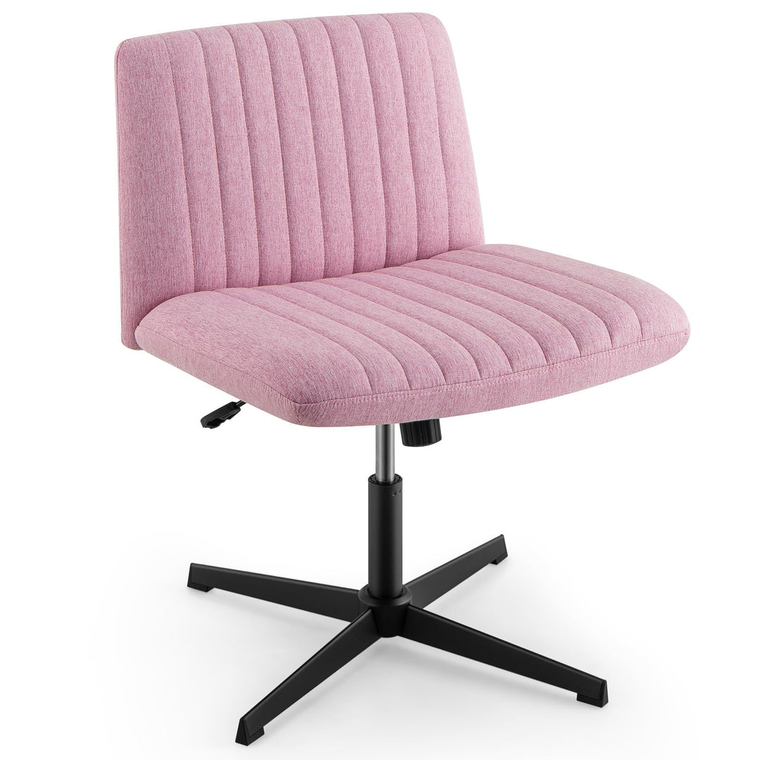Giantex Criss Cross Chair, Fabric Cross Legged Office Desk Chair No Wheels