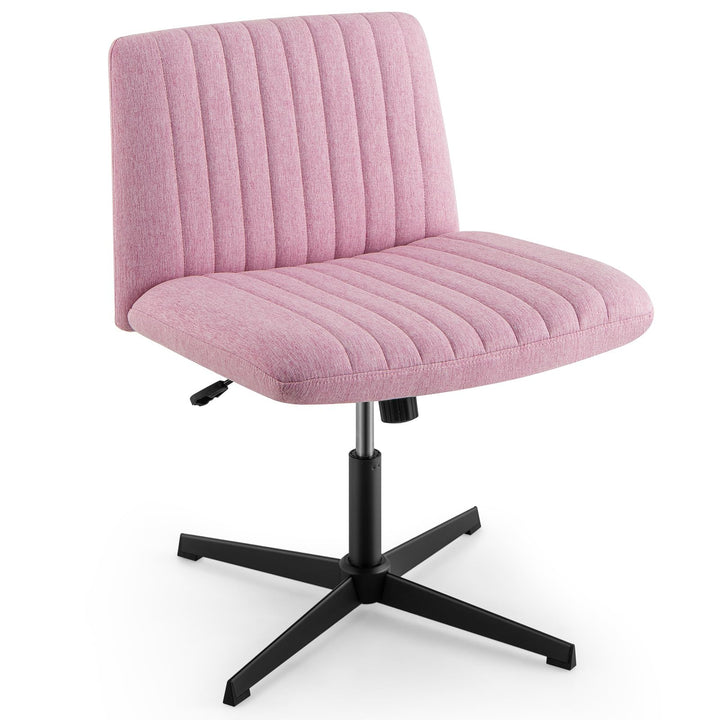 Giantex Criss Cross Chair, Fabric Cross Legged Office Desk Chair No Wheels