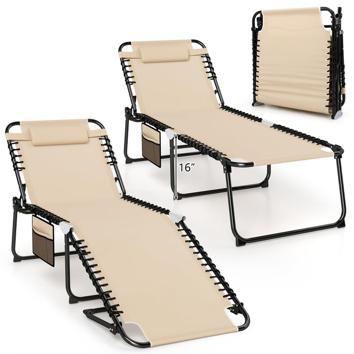 Giantex Lounge Chair Outdoor with 4 Adjustable Positions
