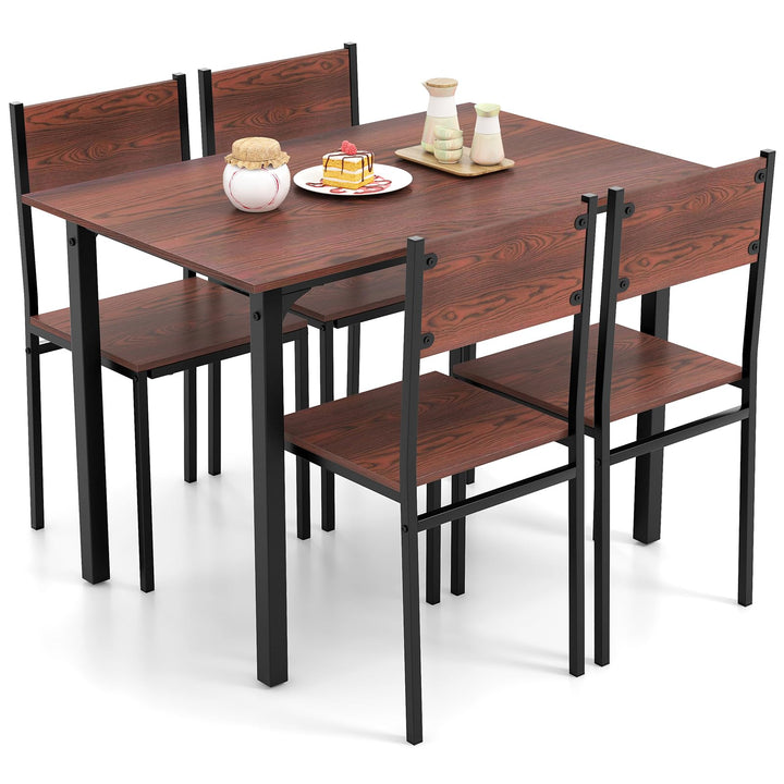 Giantex Dining Table Set for 4, 5-Piece Kitchen Table Set with Dinner Table, Dining Chairs