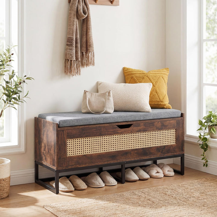 Giantex Flip-Top Entryway Bench with Removable Padded Seat &amp; Hidden Storage