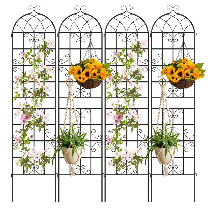 Giantex 2/4 Packs 71"x20"/86"x20" Metal Garden Trellis for Outdoor Climbing Plants