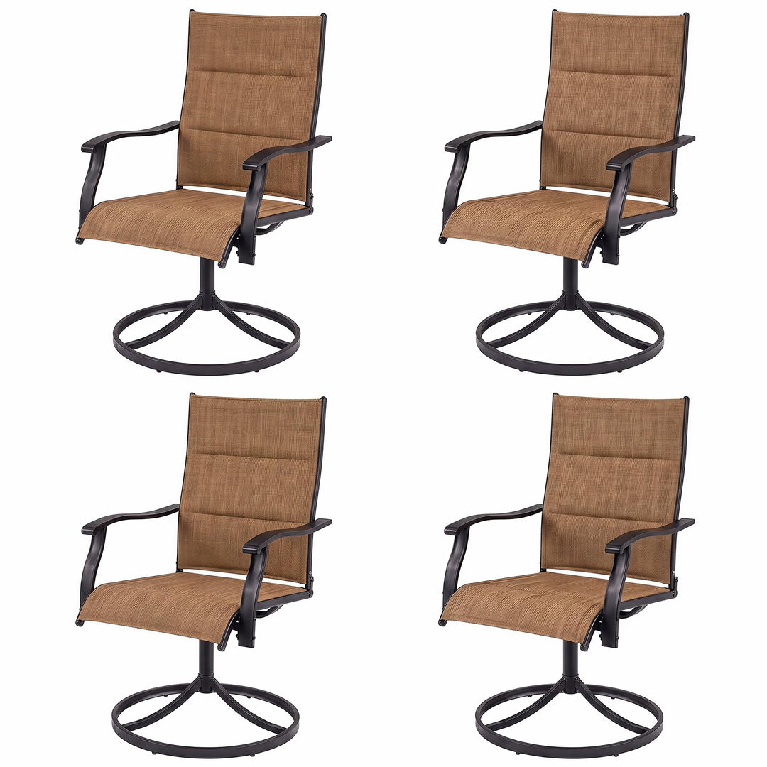 Giantex Outdoor Dining Chairs w/Padded Seat &amp; High Back