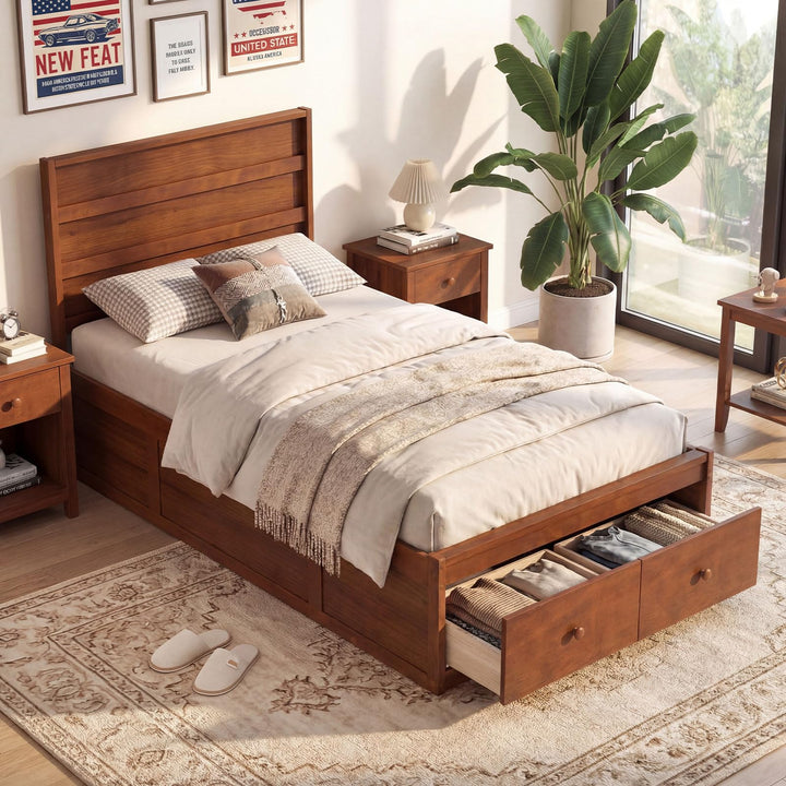 Giantex Bed Frame with Storage Drawers