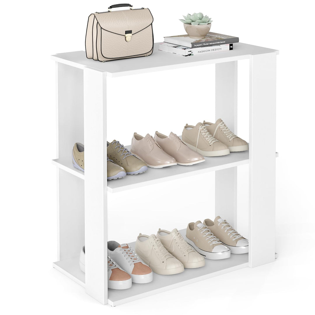 Giantex 3-Tier Stackable Shoe Organizer with Anti-Tipping Device (1/2)