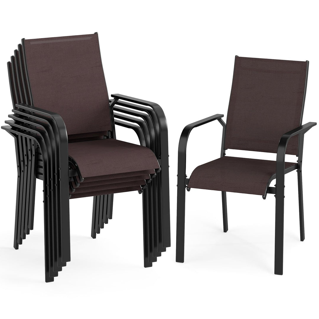 Giantex Patio Chairs Set of 2/4/6 Stackable Outdoor Dining Chairs
