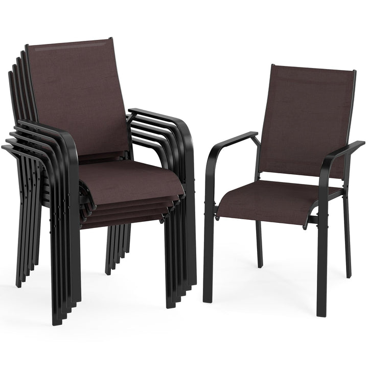 Giantex Patio Chairs Set of 2/4/6 Stackable Outdoor Dining Chairs