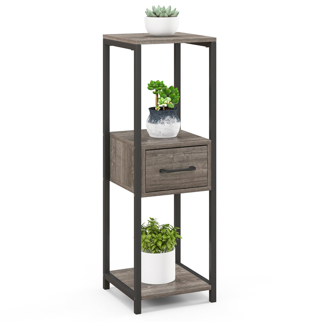 tall stand for plants indoor Giantex 3 Tier Tall Plant Stand Indoor, 36 Inch Corner Plant Holder with Drawer & Metal Frame 1 Pack